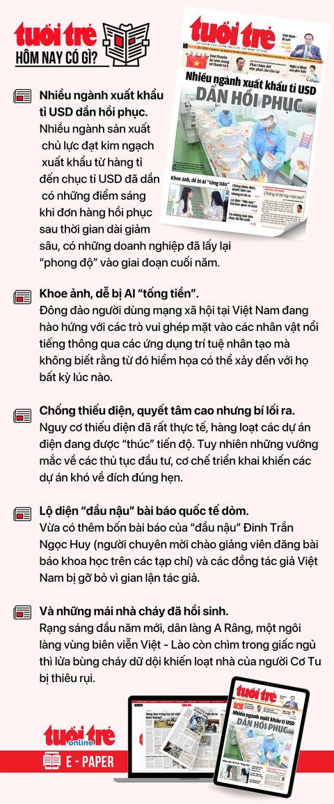 Tin tức sáng 25-9: TP.HCM đề xuất thí điểm lập Đội quản lý trật tự xây dựng đô thị thuộc quận, huyện - Ảnh 6. Tin tức chính trên Tuổi Trẻ nhật báo hôm nay 25-9. Để đọc Tuổi Trẻ báo in phiên bản E-paper, mời bạn đăng ký Tuổi Trẻ Sao TẠI ĐÂY