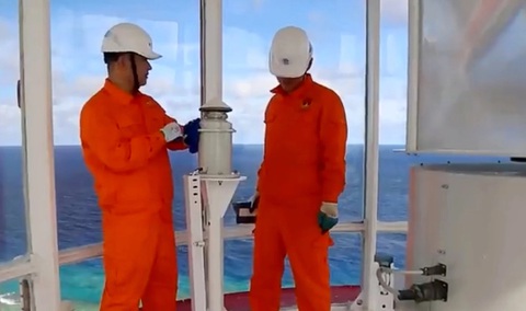 Trung Quốc lắp đặt trạm mặt đất trên quần đảo Hoàng Sa của Việt Nam - Ảnh: CCTV Trung Quốc lắp đặt trạm mặt đất trên quần đảo Hoàng Sa của Việt Nam - Ảnh: CCTV