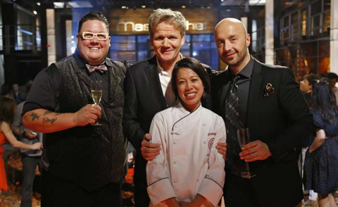 Đầu bếp khiếm thị vô địch MasterChef giao lưu sinh viên TP.HCM - Ảnh 3. Christine Hà trong cuộc thi Master Chef Mỹ - Ảnh: IBVI