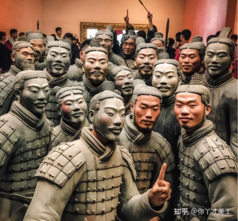 AI 'hồi sinh' đội quân đất nung của Tần Thủy Hoàng - Ảnh 1. "Tôi đếm một, hai, ba là cùng nhìn vào camera cười nhé anh em!".