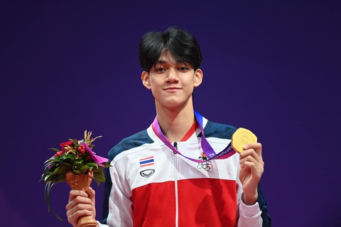 Tubtimdang Banlung giành huy chương vàng Asiad 19 khi tròn 19 tuổi 14 ngày - Ảnh: TAT Tubtimdang Banlung giành huy chương vàng Asiad 19 khi tròn 19 tuổi 14 ngày - Ảnh: Taekwondo Association of Thailand