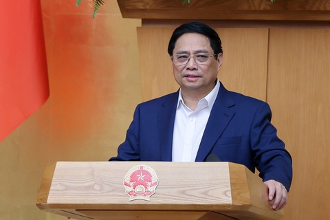 Thủ tướng: Bộ trưởng nào chưa trực tiếp phụ trách xây dựng pháp luật cần báo cáo lại - Ảnh 1. Thủ tướng chủ trì phiên họp Chính phủ chuyên đề xây dựng pháp luật - Ảnh: VGP