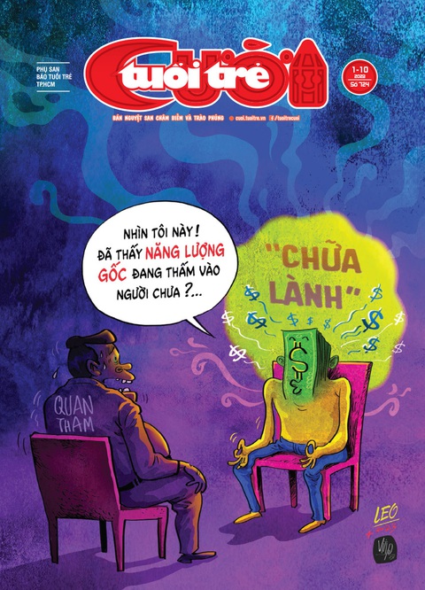 Tuổi Trẻ Cười số 1-10-2023: Chữa lành cho quan tham - Ảnh 1. Bìa Tuổi Trẻ Cười số 1-10-2023 - Chữa lành cho quan tham