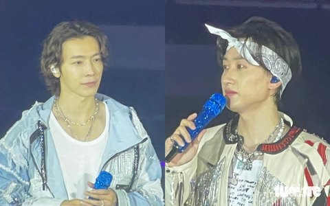 Dong Hae và Eun Hyuk - nhóm nhỏ D&E của Super Junior - biểu diễn tại TP.HCM tối 2-9 - Ảnh: MI LY Dong Hae và Eun Hyuk - nhóm nhỏ D&E của Super Junior - biểu diễn tại TP.HCM tối 2-9 - Ảnh: MI LY