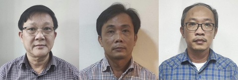 Nguyên phó giám đốc Sở Kế hoạch và đầu tư TP. HCM bị khởi tố trong vụ án thứ 2 - Ảnh 2. Ba bị can Phan Tất Thắng, Huỳnh Trọng Nghĩa, Nguyễn Đức Quỳnh - Ảnh: Bộ Công an