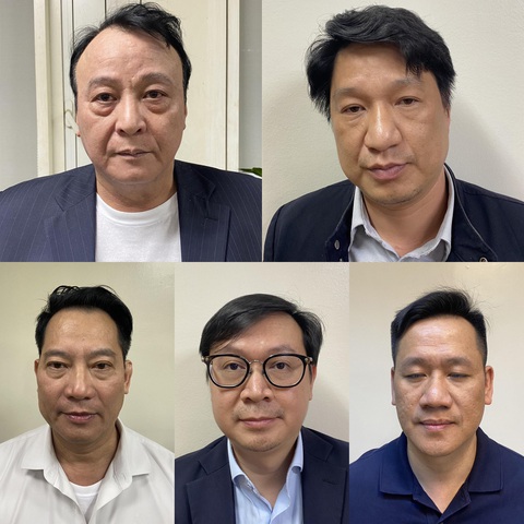 Xét xử chủ tịch Tân Hoàng Minh, tòa dựng rạp nghìn chỗ cho bị hại theo dõi- Ảnh 2. Chủ tịch Tập đoàn Tân Hoàng Minh Đỗ Anh Dũng cùng nhóm bị truy tố trong vụ án - Ảnh: Bộ Công an