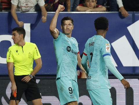 Điểm tin thể thao sáng 4-9: Neymar nói Messi như 'sống như địa ngục' ở PSG - Ảnh 3. Lewandowski giúp Barca thắng sát nút Osasuna - Ảnh: REUTERS