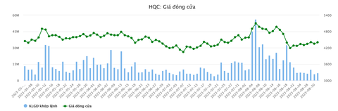 Con chủ tịch giao dịch cổ phiếu: Người chi nghìn tỉ, nơi 'không đủ tiền mua' - Ảnh 2. Diễn biến cổ phiếu HQC - Dữ liệu: Vietstock