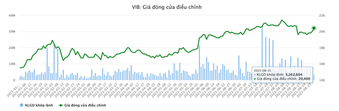 Con chủ tịch giao dịch cổ phiếu: Người chi nghìn tỉ, nơi 'không đủ tiền mua' - Ảnh 3. Diễn biến cổ phiếu VIB từ đầu năm đến nay - Dữ liệu: Vietstock