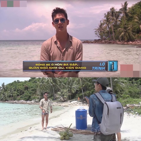Muôn vàn cách chống nóng khó đỡ của BTV truyền hình - Ảnh 8. Nam diễn viên Song Luân cùng hình ảnh "nhớ đời" của mình chỉ còn nội y khi làm MC.