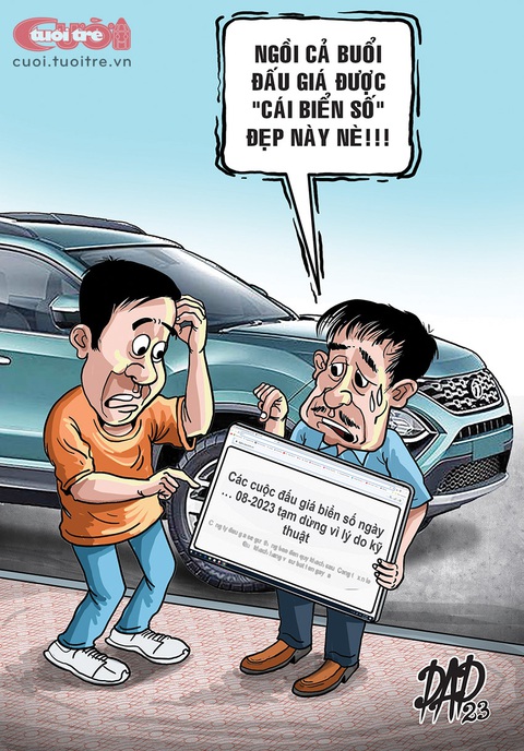 Biển số đẹp... hết đẹp - Ảnh 2. Biển số đẹp... hết đẹp vì "lý do kỹ thuật" - Tranh: DAD