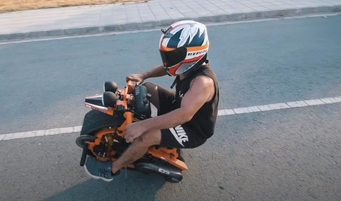 Xe máy một bánh độc đáo: 'Vỏ' làm từ lốp ô tô, dễ lái đến mức tay mới cũng làm được các pha đỉnh cao - Ảnh 6.