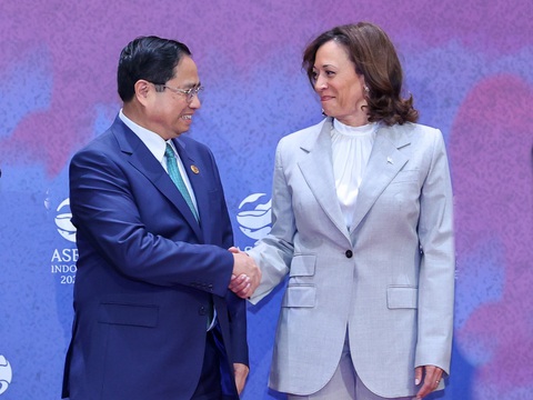 Thủ tướng Chính phủ Phạm Minh Chính và Phó Tổng thống Mỹ Kamala Harris - Ảnh: NHẬT BẮC Thủ tướng Phạm Minh Chính và Phó tổng thống Mỹ Kamala Harris - Ảnh: NHẬT BẮC