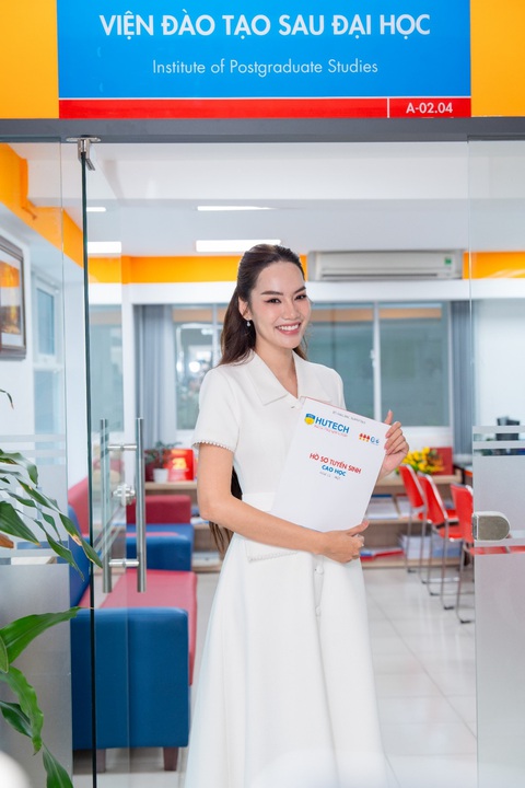 HUTECH tặng học bổng Thạc sĩ 100% học phí cho Hoa hậu Lê Hoàng Phương - Ảnh 1. Hoàng Phương chọn nâng cao học vấn lên trình độ thạc sĩ tại HUTECH