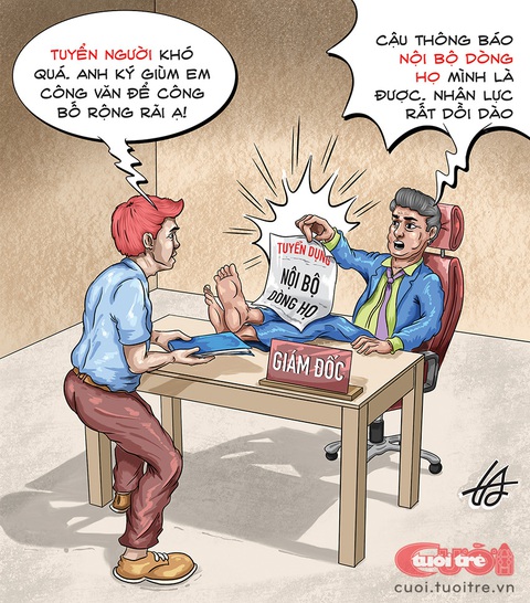 Dòng họ cung cấp nguồn nhân lực dồi dào - Ảnh 1. Dòng họ mình có nguồn nhân lực rất dồi dào - Tranh: Nguyễn Tuấn Anh