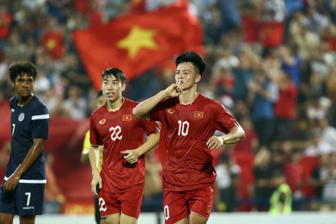 Thắng U23 Guam 6-0, U23 Việt Nam tạm dẫn đầu bảng C - Ảnh 1. U23 Việt Nam đã thắng đậm U23 Guam ở trận ra quân - Ảnh: HOÀNG TÙNG