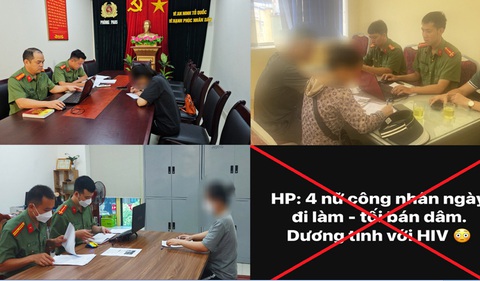 Tung ‘tin nhảm’ lây nhiễm HIV trong khu công nghiệp tại Hải Phòng - Ảnh 1. Cơ quan chức năng làm việc với các trường hợp tung tin không đúng sự thật liên quan việc mua bán dâm làm lây nhiễm HIV xảy ra tại một khu công nghiệp ở Hải Phòng - Ảnh: Công an TP Hải Phòng