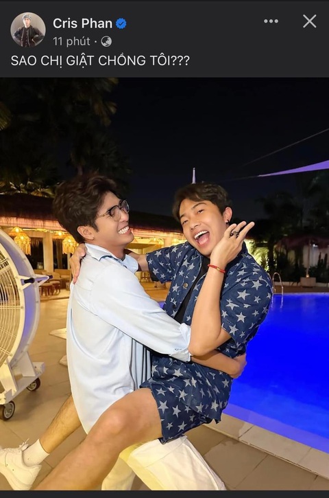 Nghệ sĩ Việt đua nhau chế ảnh 'thế chỗ' Puka, làm vợ Gin Tuấn Kiệt - Ảnh 9. Cris Phan cũng lầy lội khi tranh giành với Puka suất cô dâu của Gin Tuấn Kiệt