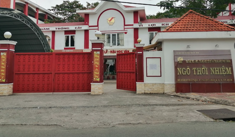 Học sinh bị điện giật tử vong trong khu nội trú trường THPT Ngô Thời Nhiệm - Ảnh 1. Trường THPT Ngô Thời Nhiệm - Ảnh: MINH HÒA