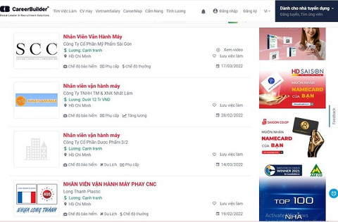 Nhân viên vận hành máy là ai? Yêu cầu tuyển dụng ra sao? - Ảnh 5. Cơ hội công việc của nhân viên vận hành máy tại CareerBuilder - Ảnh: Internet.