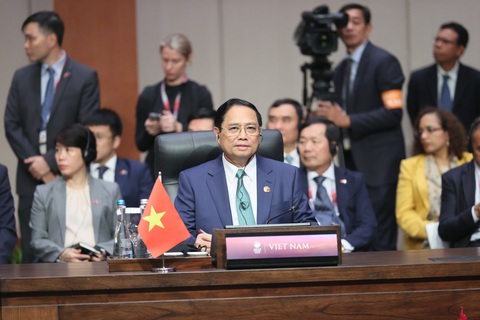 Thủ tướng đề xuất sớm hoàn tất các dự án đường cao tốc kết nối Ấn Độ - ASEAN, mở rộng tới Việt Nam - Ảnh 2. Thủ tướng nhấn mạnh tầm vóc và giá trị chiến lược của EAS - Ảnh: DƯƠNG GIANG
