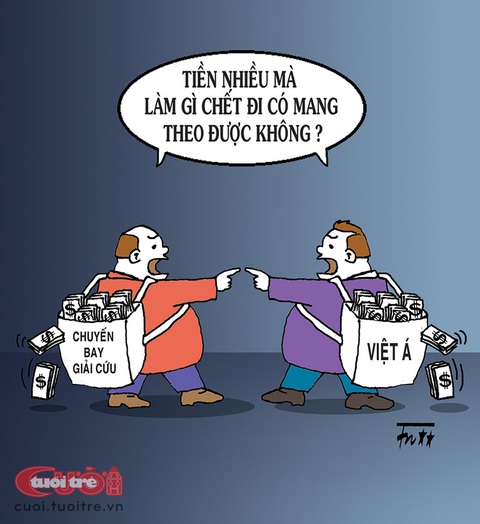 Quan tham: Tiền nhiều để làm gì? - Ảnh 1. Quan tham: Tiền nhiều mà làm gì? - Tranh biếm họa của Tín Nhượng