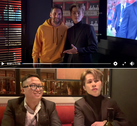 Ông Quốc Cường tung clip Jack và ông này cùng gặp xin chữ ký Messi, và clip hai người ngồi chung trong nhà hàng - Ảnh: Chụp màn hình Ông Quốc Cường tung clip Jack và ông này cùng gặp xin chữ ký Messi, và clip hai người ngồi chung trong nhà hàng - Ảnh: Chụp màn hình