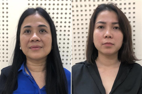 Đại gia liên quan ông Đỗ Thắng Hải bị bắt: góp nghìn tỉ vào Xuyên Việt Oil, cầm Lexus vay ngân hàng- Ảnh 3. Giám đốc Xuyên Việt Oil Mai Thị Hồng Hạnh (trái) và phó giám đốc Nguyễn Thị Như Phương - Ảnh: BỘ CA