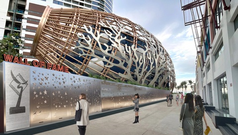 Cánh diều vàng 2023 'chơi lớn' với Bức tường danh vọng đầu tiên tại Việt Nam - Ảnh 2. Mô phỏng bức tường danh vọng bên ngoài Nhà hát Đó - Vega City Nha Trang