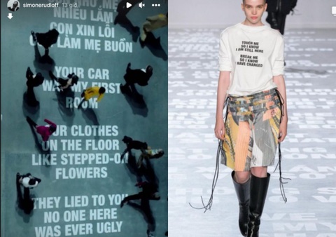 Mẫu nữ Việt mặc áo in chữ 'Con xin lỗi mẹ' catwalk tại New York - Ảnh 4. Mẫu nữ Việt mặc áo in chữ 'Con xin lỗi mẹ' catwalk tại New York - Ảnh 4.