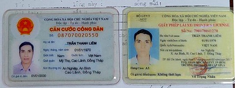 Lúc bị bắt, Nguyễn Văn Cường sử dụng giấy tờ tùy thân mang tên, năm sinh, quê quán khác với sự thật - Ảnh: LƯƠNG THANH Lúc bị bắt, Nguyễn Văn Cường sử dụng giấy tờ tùy thân mang tên, năm sinh, quê quán khác với sự thật - Ảnh: LƯƠNG THANH