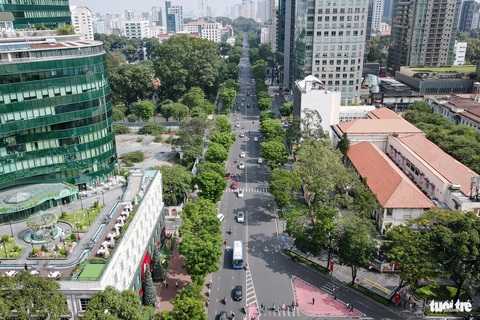TP.HCM nắng đẹp, bình yên ngày đầu năm mới- Ảnh 6. Đường Lê Duẩn (quận 1) hướng về Thảo Cầm Viên - Ảnh: PHƯƠNG NHI