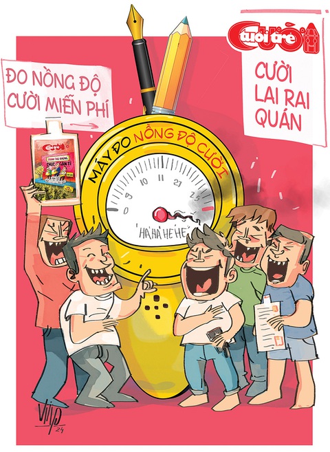 Đo nồng độ cười ở tuổi 40- Ảnh 1. Tuổi Trẻ Cười đo nồng độ cười ở tuổi 40 - Tranh: Viiip