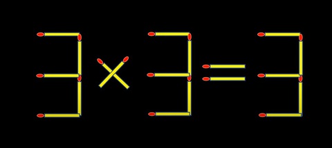 Thử tài IQ: Di chuyển một que diêm để 3x3=3 thành phép tính đúng- Ảnh 1. Thử tài IQ: Di chuyển một que diêm để 3x3=3 thành phép tính đúng- Ảnh 1.