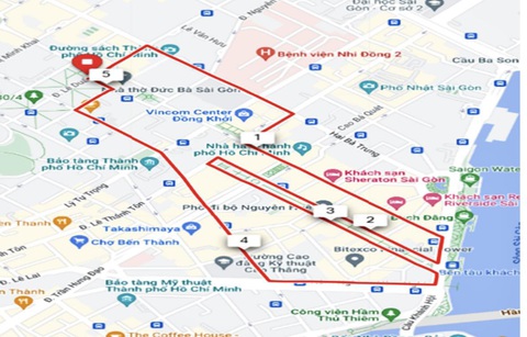 Lộ trình 5km của giải Marathon TP.HCM lần thứ XI năm 2024 - Nguồn: Sở Giao thông vận tải TP.HCM Lộ trình 5km của giải Marathon TP.HCM lần thứ XI năm 2024 - Nguồn: Sở Giao thông vận tải TP.HCM