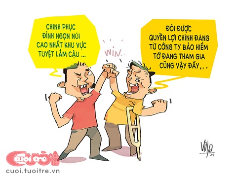 Chinh phục công ty bảo hiểm khó hơn leo đỉnh Everest- Ảnh 1. Chinh phục công ty bảo hiểm - Tranh: Viiip