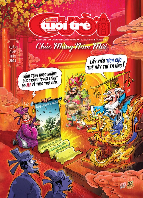 Rộn ràng giai phẩm Tuổi Trẻ Cười Xuân Giáp Thìn 2024- Ảnh 1. Bìa 1 Tuổi Trẻ Cười Xuân Giáp Thìn 2024