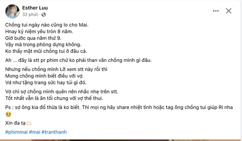 Hari Won 'nhờ' cả mạng xã hội nhắc đòi quà kỷ niệm Trấn Thành- Ảnh 1. Hari Won đăng status đòi Trấn Thành quà kỷ niệm 8 năm yêu nhau