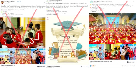 Nhiều trang giả Trạng nguyên nhí trên Facebook tuyển sinh để lừa phụ huynh Ảnh chụp màn hình Nhiều trang giả Trạng nguyên nhí trên Facebook tuyển sinh để lừa phụ huynh - Ảnh chụp màn hình