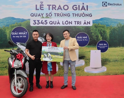 Electrolux trao tặng hơn 1.100 quà khủng trong chương trình quay số may mắn đợt 1- Ảnh 1. Electrolux trao tặng hơn 1.100 quà khủng trong chương trình quay số may mắn đợt 1- Ảnh 1.