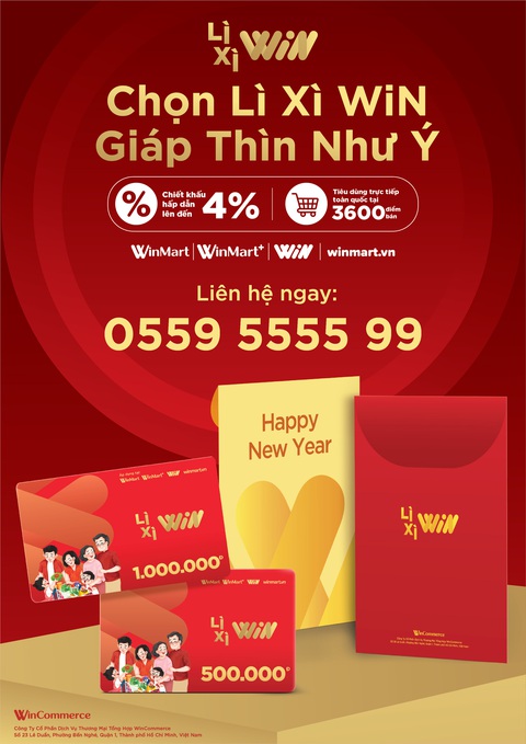 'Tâm trao thành ý' với món quà Tết thiết thực từ WinCommerce- Ảnh 4. Với đơn hàng 1.000.000 đồng mua WIN Voucher phiên bản Tết sẽ được tặng kèm thêm bộ lì xì độc quyền.