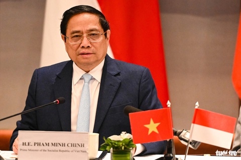 Tổng thống Indonesia kêu gọi doanh nghiệp Việt Nam đầu tư vào siêu dự án dời đô- Ảnh 4. Thủ tướng Phạm Minh Chính khẳng định Việt Nam luôn lắng nghe, đối thoại với doanh nghiệp để xem xét tích cực, xử lý thỏa đáng các đề xuất của doanh nghiệp - Ảnh: HỒNG QUANG