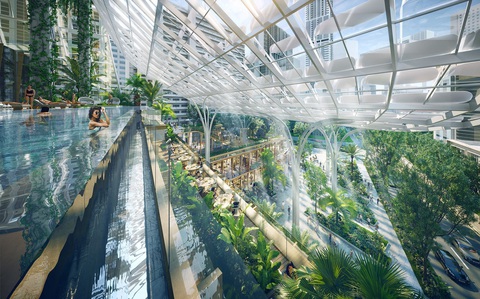 Thật khó tưởng tượng đây là tòa nhà văn phòng ở Singapore - Ảnh: NBBJ Thật khó tưởng tượng đây là sân thượng tòa nhà văn phòng ở Singapore - Ảnh: NBBJ