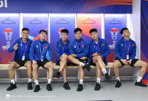 Phạm Tuấn Hải bị đau gối, có thể lỡ trận Nhật Bản - Việt Nam- Ảnh 6. Phòng thay đồ tại sân Al Thumama - Ảnh: VFF