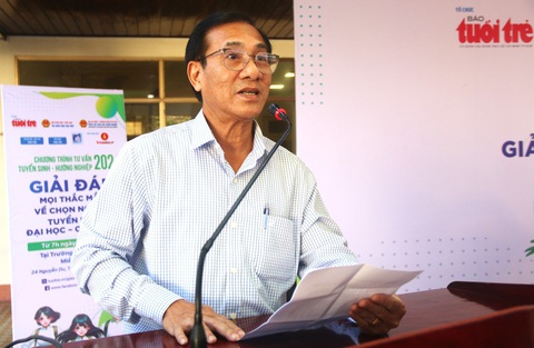Ông Trần Khắc Lễ - giám đốc Sở Giáo dục và đào tạo tỉnh Phú Yên phát biểu tại chương trình - Ảnh: NGUYỄN HOÀNG Ông Trần Khắc Lễ - giám đốc Sở Giáo dục và Đào tạo tỉnh Phú Yên, phát biểu tại chương trình - Ảnh: NGUYỄN HOÀNG