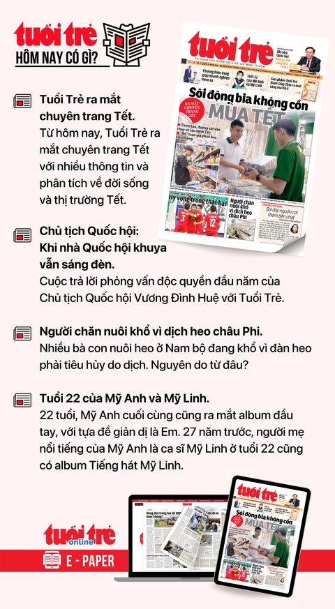 Tin tức sáng 15-1: Có thể đăng ký khai sinh, bảo hiểm y tế cho trẻ em, thường trú... qua mạng- Ảnh 3. Tin tức đáng chú ý trên Tuổi Trẻ nhật báo ngày 15-1. Để đọc Tuổi Trẻ báo in phiên bản E-paper, mời bạn đăng ký Tuổi Trẻ Sao TẠI ĐÂY