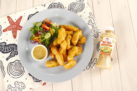 Chào đón 'tân binh' xốt mè rang Aji-Xốt của Ajinomoto Việt Nam- Ảnh 3. Aji-Xốt cũng rất hợp khi chấm với các món nướng, chiên.