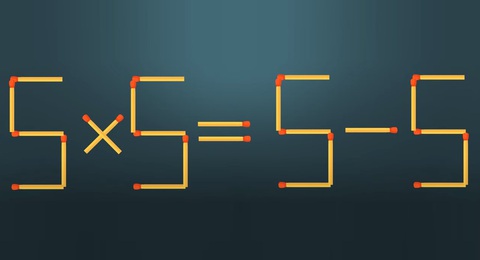 Thử tài IQ: Di chuyển một que diêm để 5x5=5-5 thành phép tính đúng- Ảnh 1.