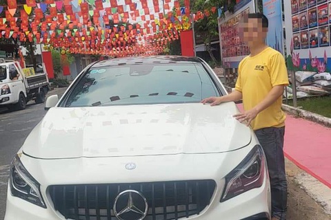 Phạt tài xế chạy 210km/h trên cao tốc Mỹ Thuận - Cần Thơ 22 triệu đồng- Ảnh 2. Nam tài xế cùng xe vi phạm - Ảnh: C08