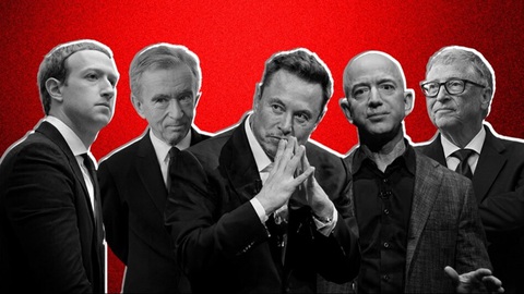 Mỗi ngày tiêu 1 triệu USD, phải mất 673 năm Elon Musk mới hết tiền- Ảnh 1. Các tỉ phú ngày nay giàu hơn 3,3 nghìn tỉ USD so với năm 2020, trong đó 5 người giàu nhất nắm giữ 869 tỉ USD - Ảnh: Business Today